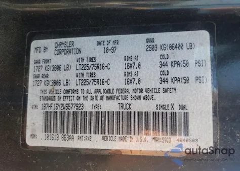 1998 Dodge Ram 1500 from USA, damaged, VIN 1B7HF16Y2WS577923